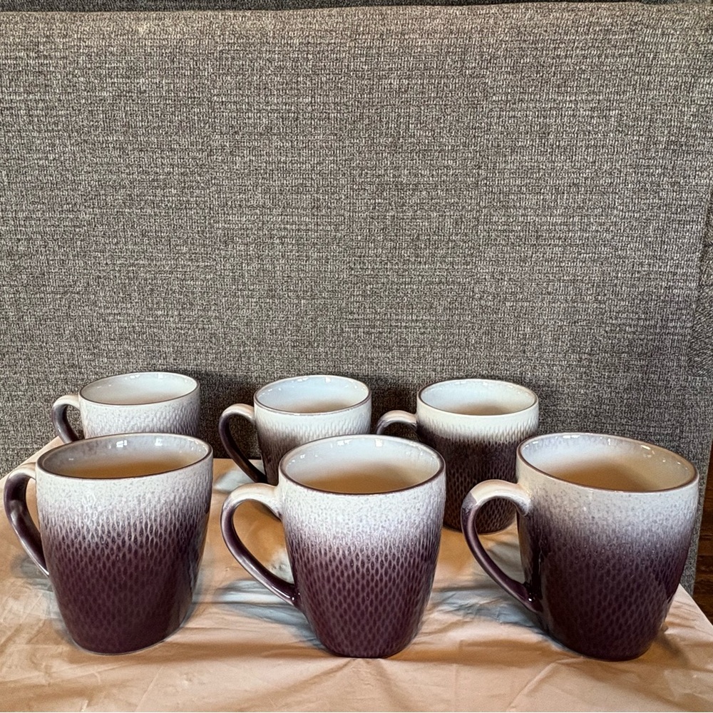 Pfaltzgraff Eclipse Plum Purple‎ Mugs Mint Condition Set Of 6 Discontinued Color